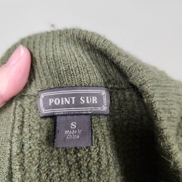 Point Sur Womens Back Button Sweater Size S Green Soft Wool Alpaca Long Sleeve - Picture 3 of 11